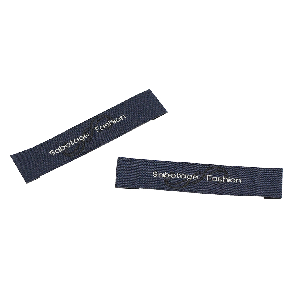 Этикетка тканевая вышитая шт. Sabatage Fashion 1,2см темно-синяя, шт. Вышивка / этикетка тканевая