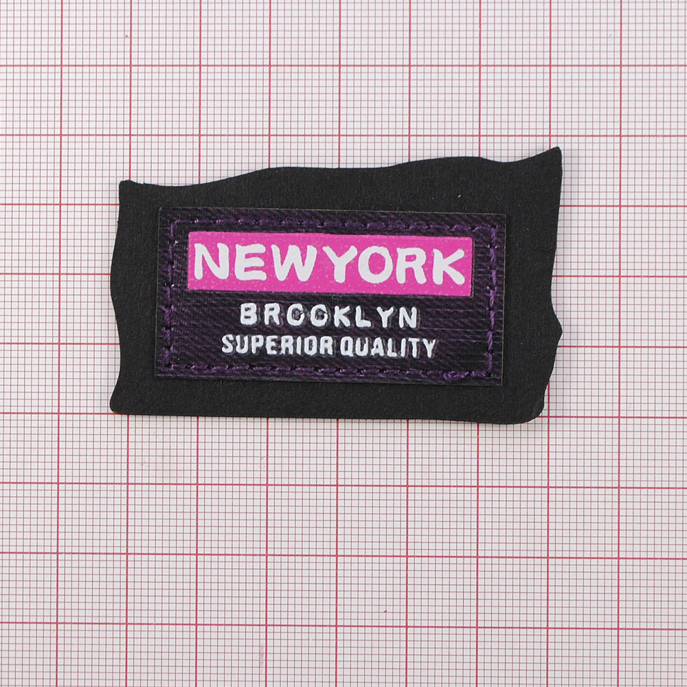 Лейба к/з New York, 6,5*4 чёрн., роз., фиолет., белый, шт. Лейба Кожзам