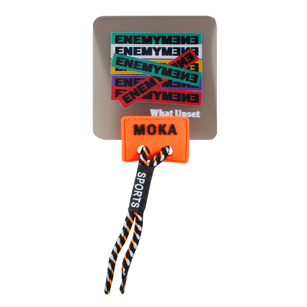 Лейба клеенка. шнур, MOKA enemy, 6,5*6.5см (шнур 8,5см), кр., оранж., сер., чёрный, прозр., шт. Лейба Клеенка