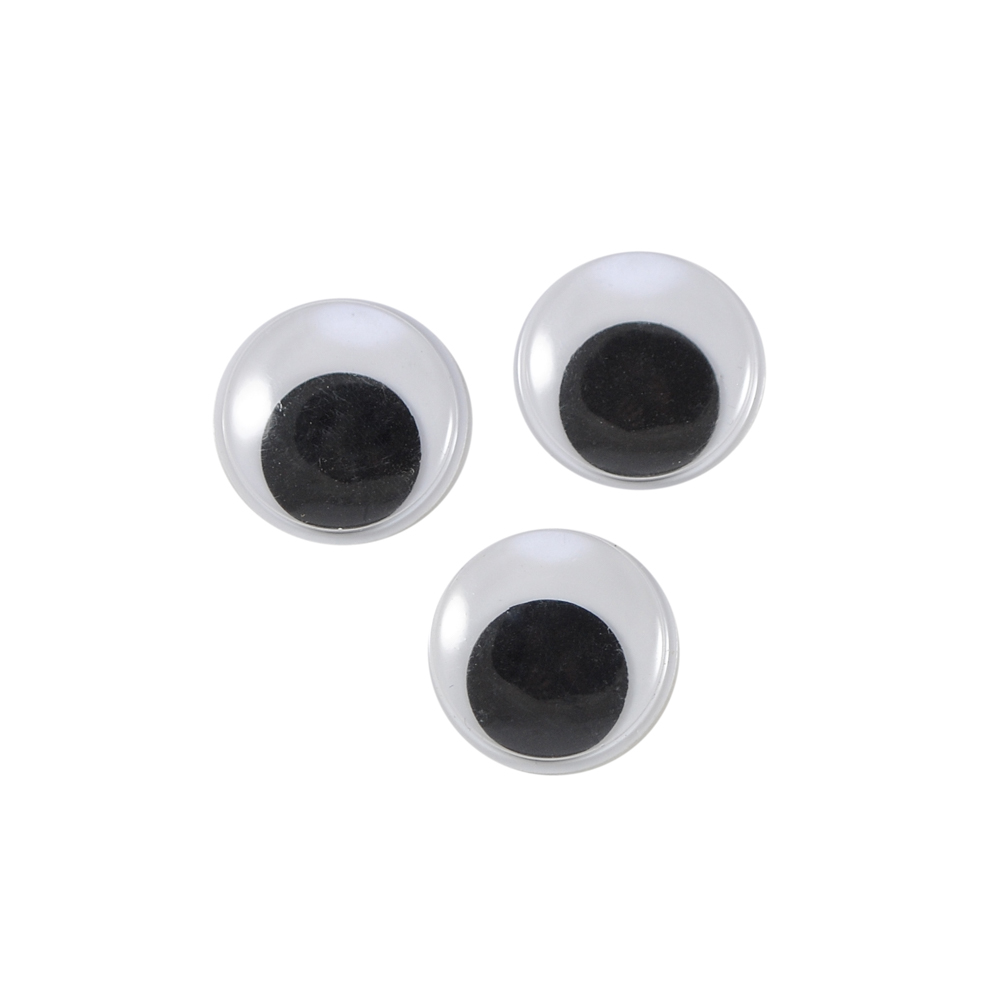 Глаз MR-24, круглый, белый, черный подвижный зрачок, 1тыс.шт. Глазики MR