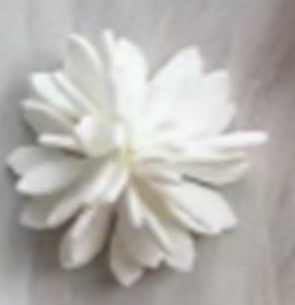 Шеврон кожзам пришивной Цветок, 2,5см, белый, шт. Нашивка Кожзам