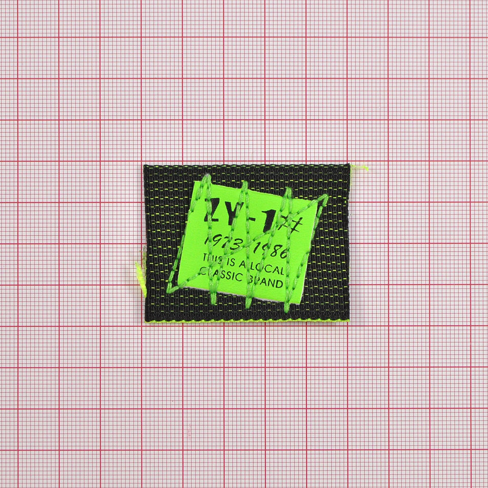 Лейба тканевая ZY, 3,5*4,5см, черный, зеленый, шт. Лейба Ткань