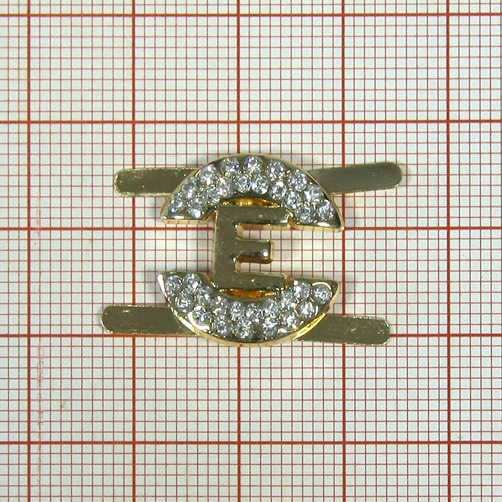 Краб металл 8081 E в дуге 18мм GOLD, белые камни, шт. Крабы Металл Геометрия Декор