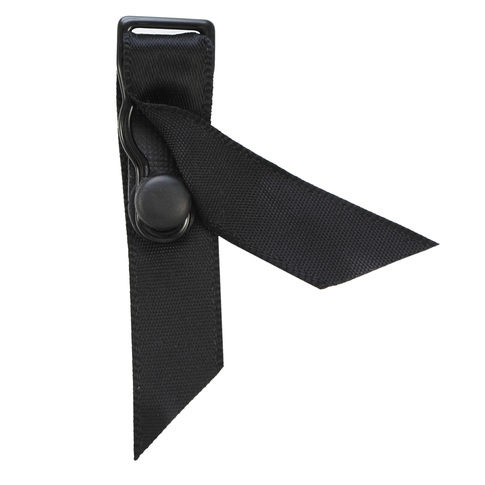 Чулкодержатель нейл. 10мм черн. металл и черн. лента, левый срез, 1т.шт.уп. Чулкодержатель