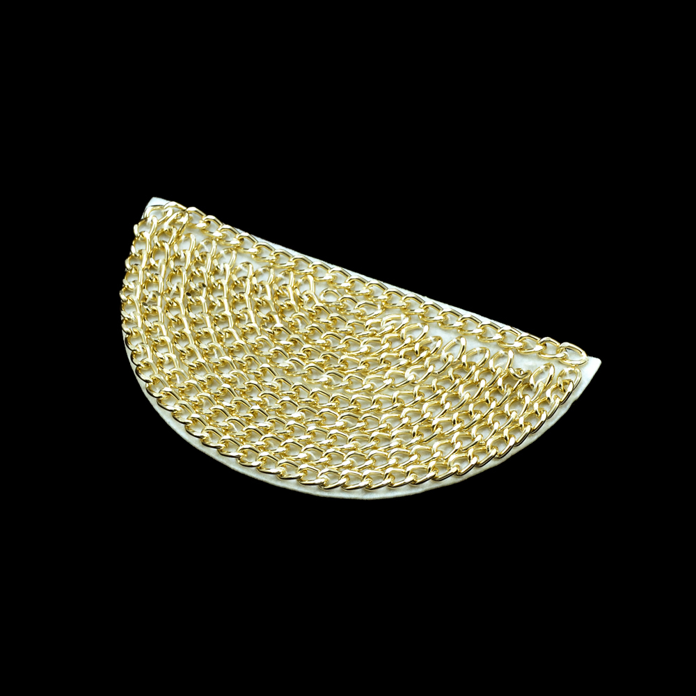 Аппликация декор Эполет-цепи беж, цепи золото. Аппликация Декор