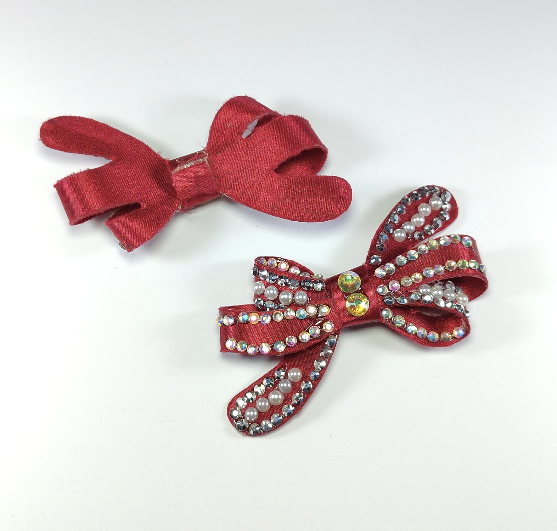 Аппликация декор Бант со стразами, бордовый, шт. Аппликация Декор