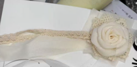 Аппликация тканевая пришивная Цветок, кремовый, шт. Аппликации Пришивные Цветы Банты