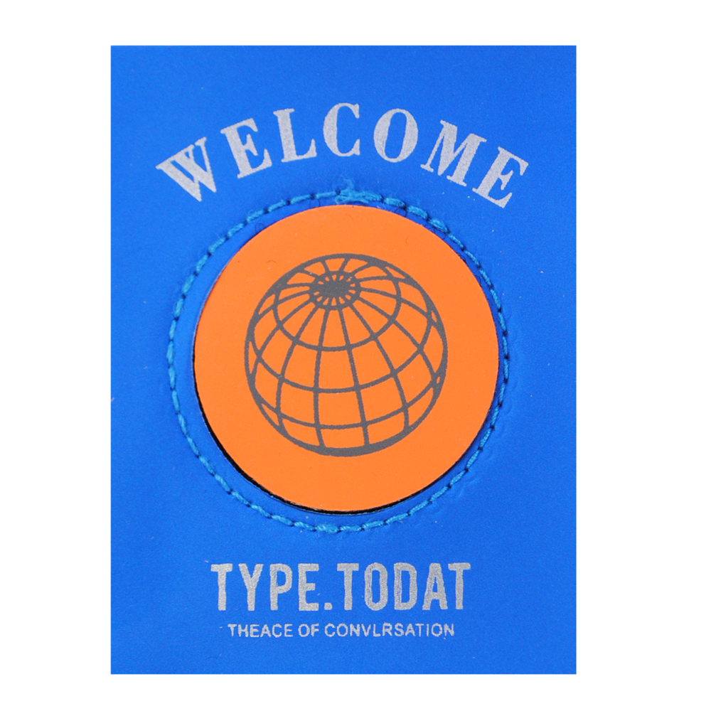 Нашивка к/з Welcome с элементом на липучке, 8*6см синяя, сер., оранж. шт. Нашивка Липучка