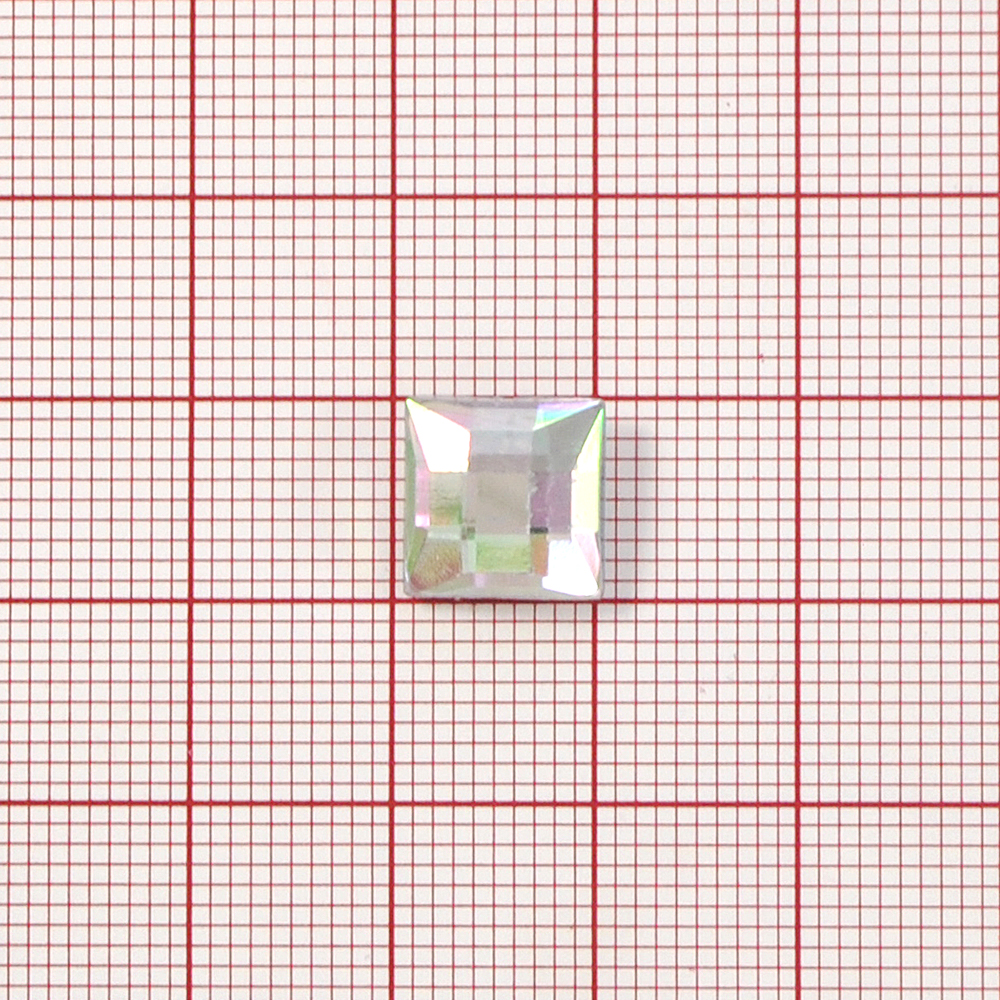 Стразы Д на клей, квадрат 10*10мм бел.хамелеон 38АВ, 1тыс.шт. Стразы на клей