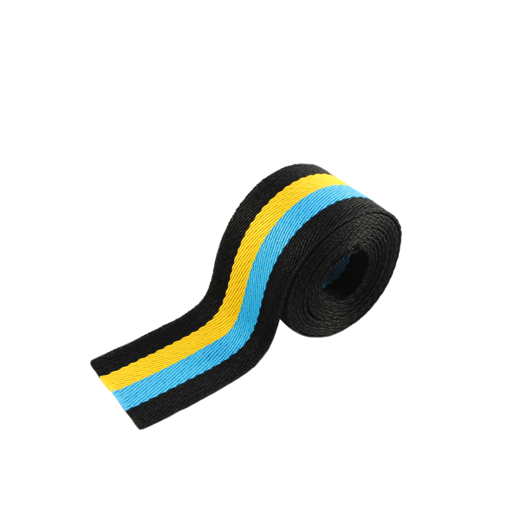 Тесьма тканевая пришивная 2,5см, желтый, черный, синий, 50ярд. Тесьма