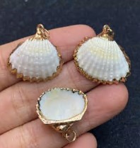 Подвеска Ракушка, белая, золото,  шт . Подвески