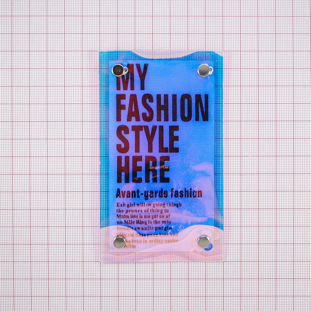 Лейба клеенка с хольнитенами My Fashion Style Here, 6.8*11.8см, голубой, черный, шт. Лейба Клеенка