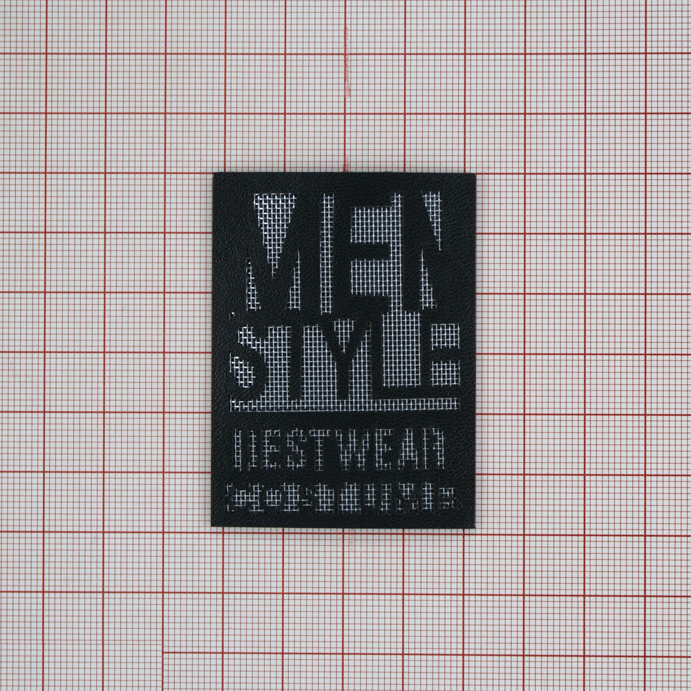 Лейба п/у, сетка MEN STYLE 4.3*5.7см черный, серебро. Лейба Кожзам