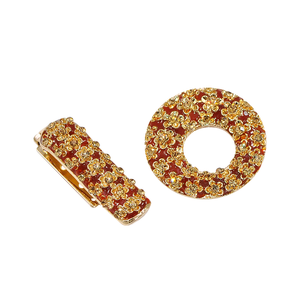 Клипса шубная 3279423 GOLD, коричневая эмаль, топаз, шт. Клипсы шубные, крючки