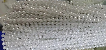 Тесьма Жемчуг, 4мм, белый жемчуг, ярд. Тесьма из страз