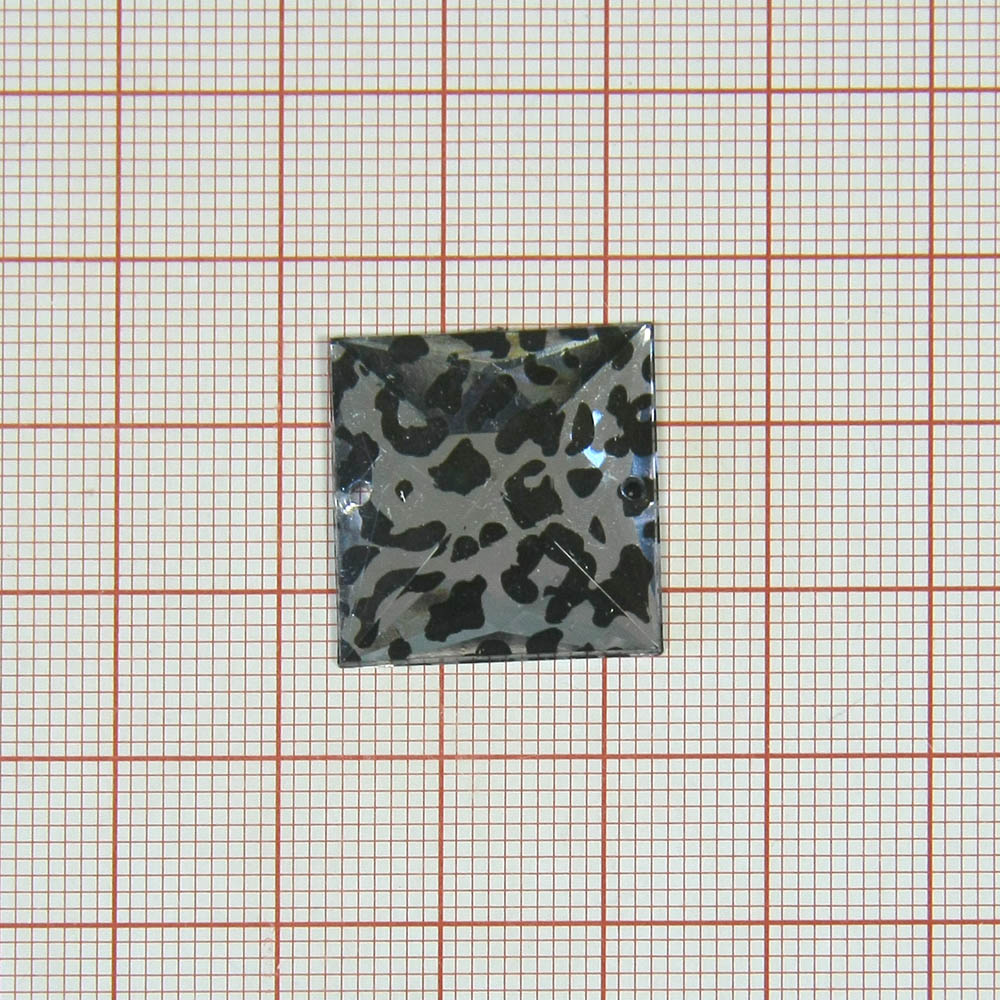 Стразы Т приш. квадрат 20*20мм леопард белый №4 /1т.шт./ . Стразы пришивные