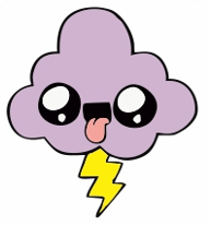 Термоаппликация Тучка с молнией, 7*6,4см, желтый, сиреневый, черный, белый, шт. Термопереводки Детские