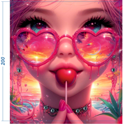 Аппликация композит, Девочка с леденцом, 18*20см, королевский атлас, сублимация, лазер, SS30 32600, шт. Аппликация композит