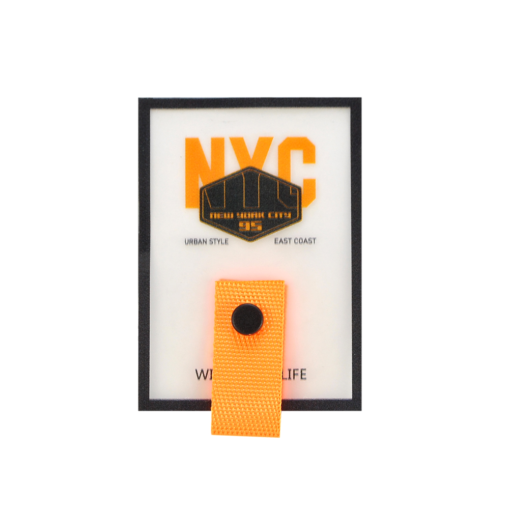 Лейба клеенка с хольнитеном NYC, 5*7см, черный, оранжевый, прозрачный, шт. Лейба Клеенка