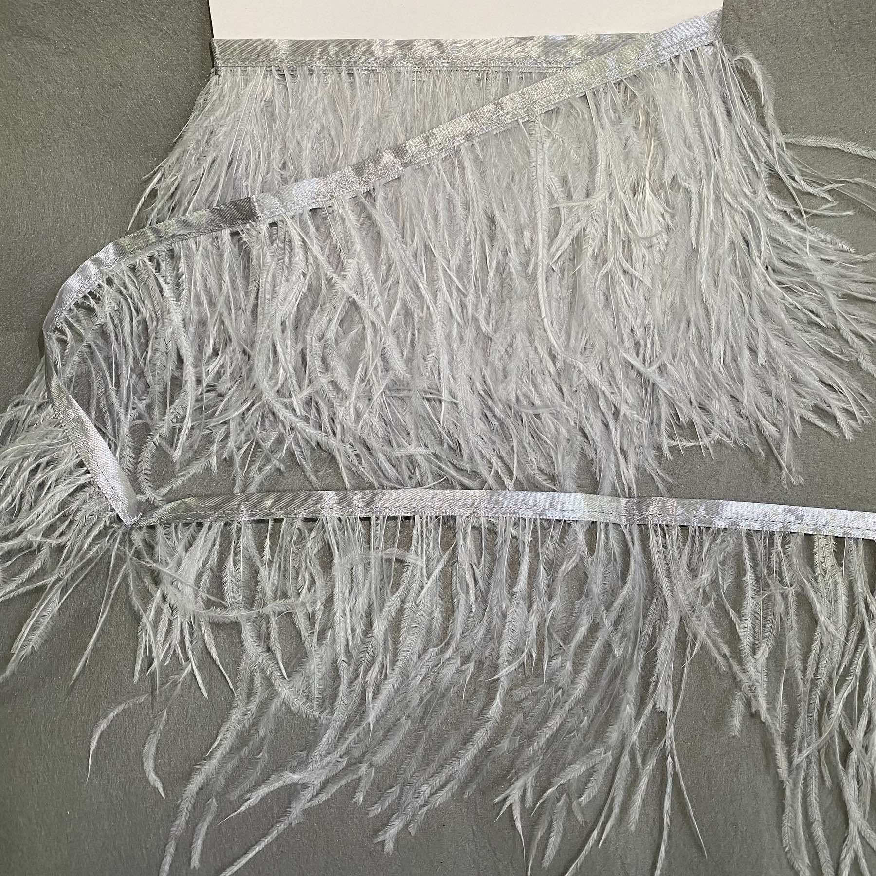 Перья в рулоне 10-14см, серый, ярд. Перья