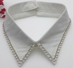 Воротник с серебристыми бусинами, белый, шт. Воротники