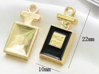 Подвеска металл Флакон, 1*2,2см, золото, черный, шт. Подвески