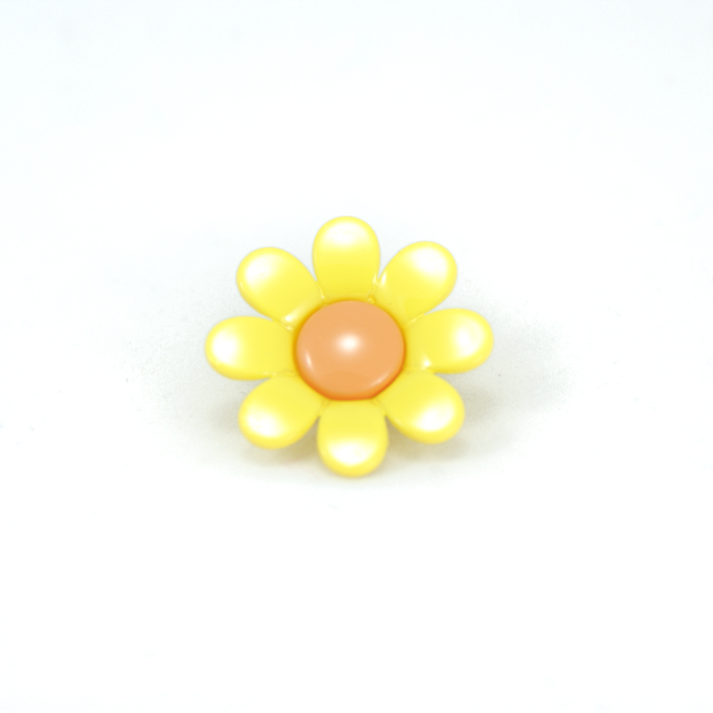 Пуговица детская W-287 Ромашка желтая 22,9мм, шт. Пуговица Детская
