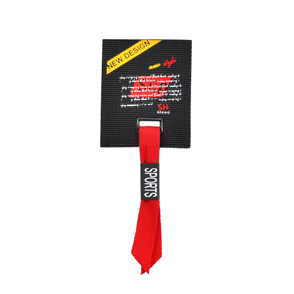 Лейба тканевая с подвеской SPORTS, 5*6см, черный, белый, красный, желтый, шт. Лейба Ткань