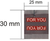Этикетка тканевая вышитая шт. For You 25*30мм серый /флаж./, шт. Вышивка / этикетка тканевая