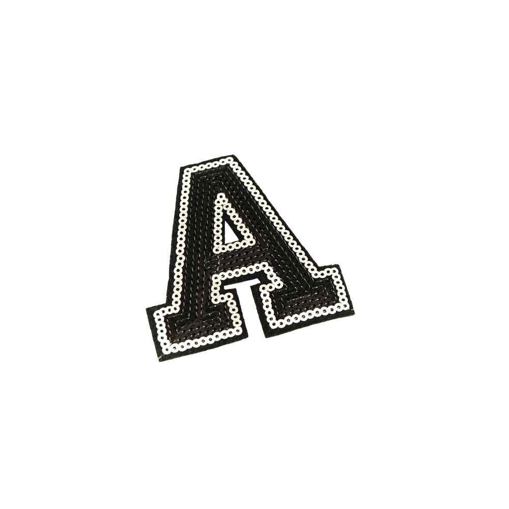 Аппликация клеевая пайетки А 7,5*7см черный, золото, шт. Аппликации клеевые Пайетки