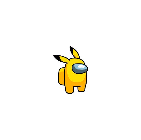 Термоаппликация Among Us №20-7 желтый Pikachu 6.5*5см, шт. Термоаппликации Накатанный рисунок