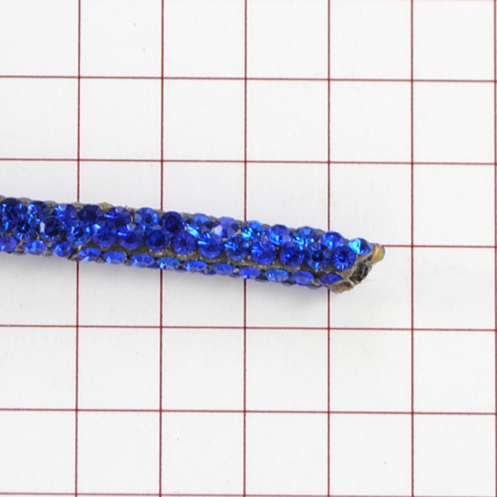Шнур со стразами, SS5, 0,35см, синий, ярд. Тесьма из страз
