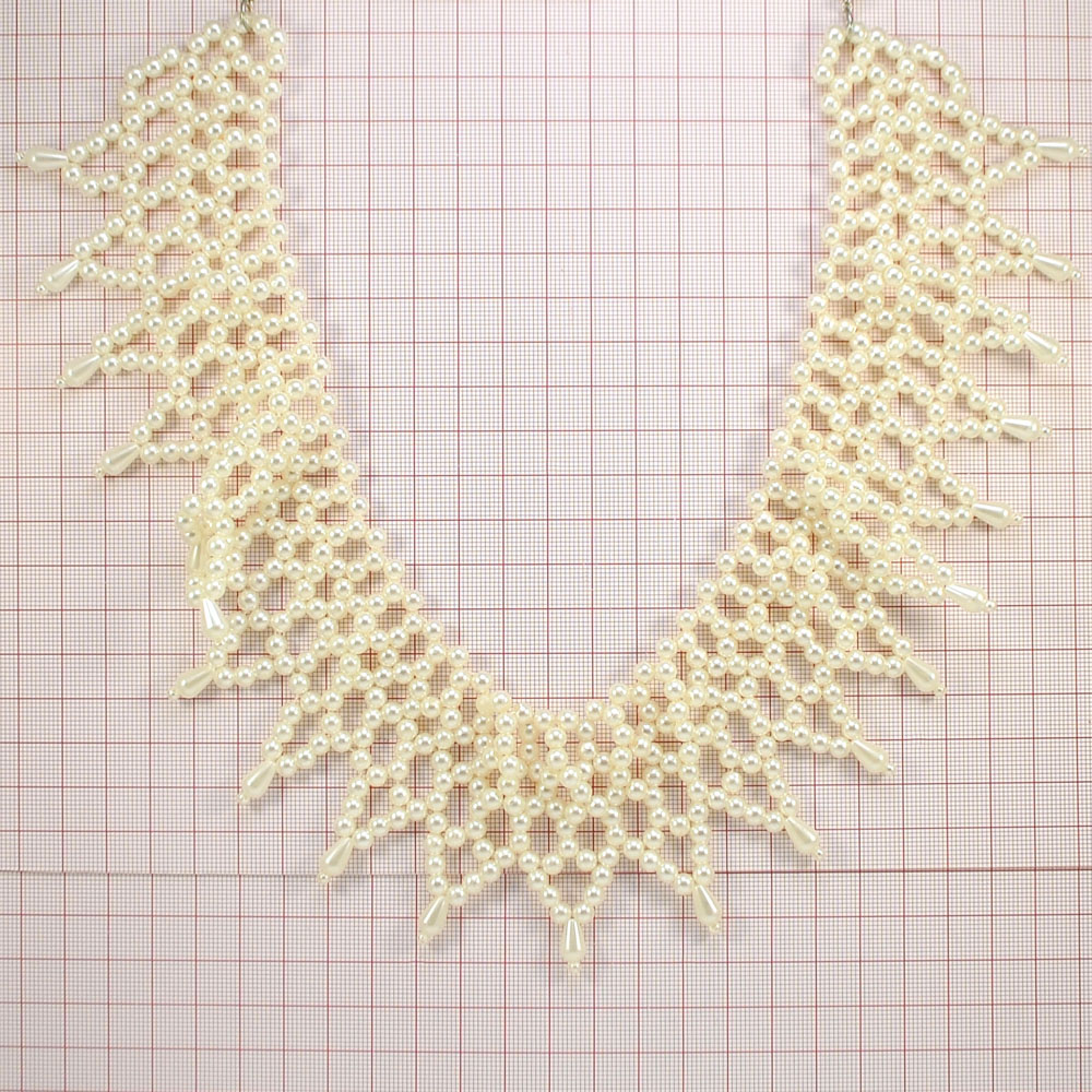 Воротник BS-004 29*16см жемчуг белый, NIKEL, шт. Воротники