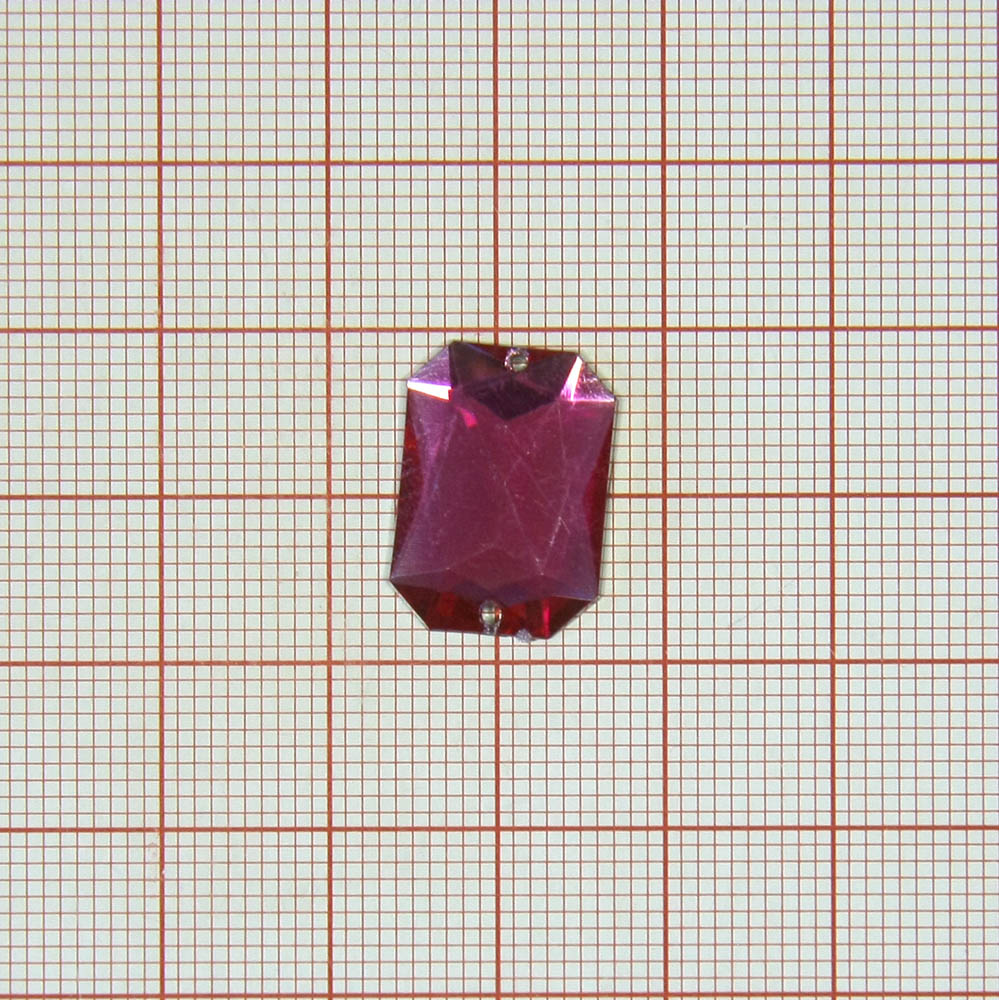 Стразы Д пришивн. многогран. 13*18мм малинов 15, 1тыс.шт. Стразы пришивные