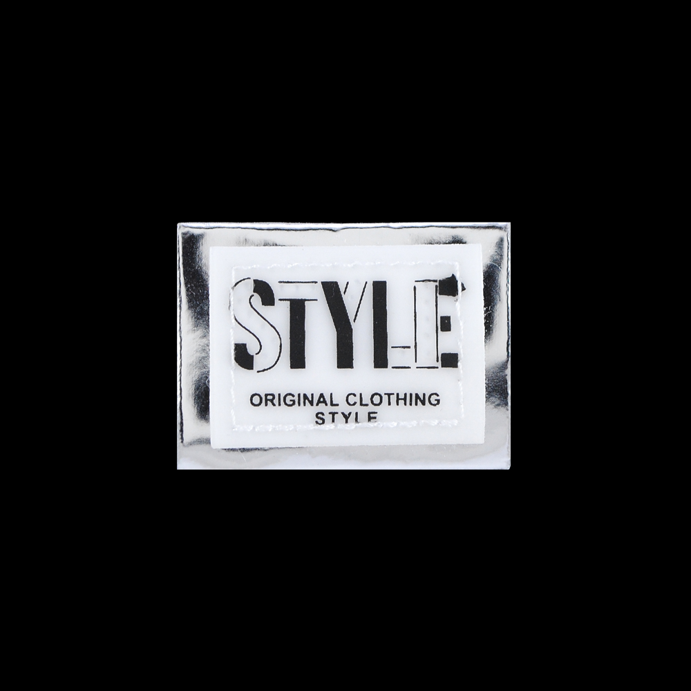 Лейба кожзам STYLE, 3*4см, черный, белый, серебро, шт. Лейба Кожзам