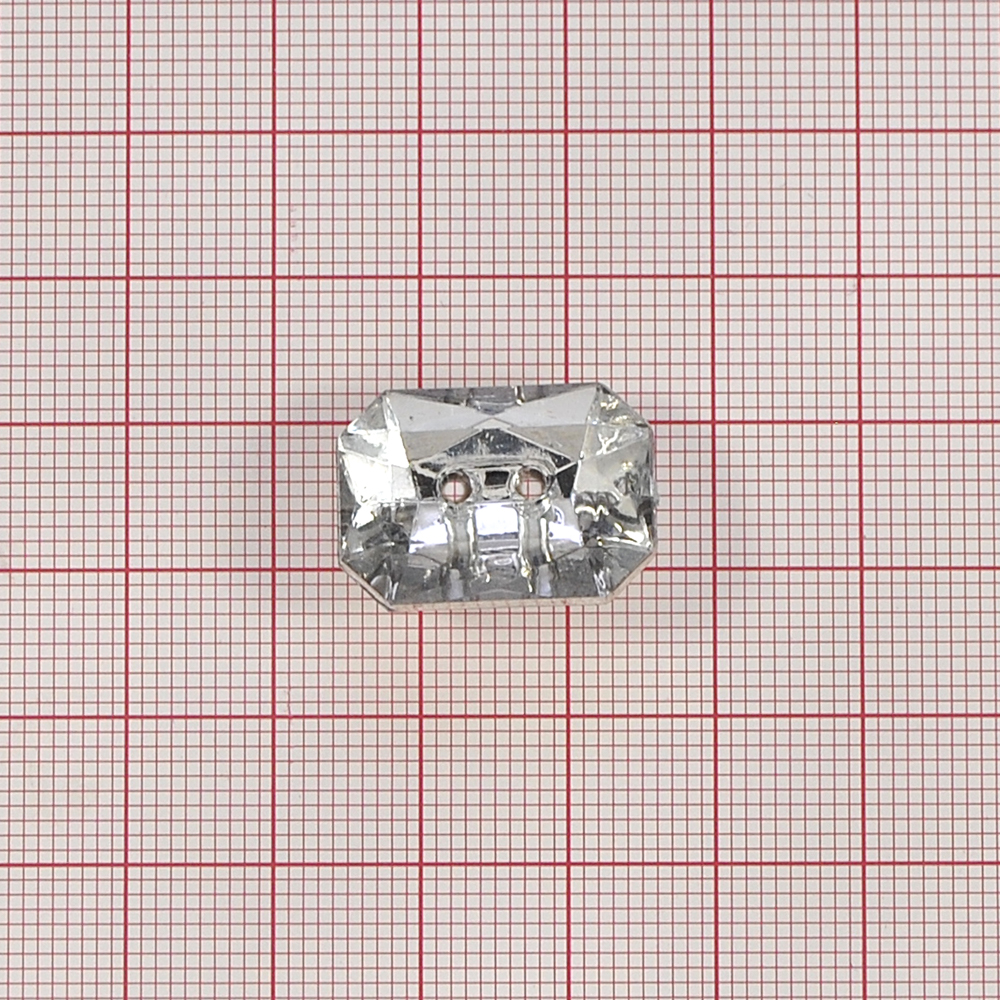 Пуговица Кристалл 2971 20мм белая многогранная, шт. Пуговица Акрил, Кристалл