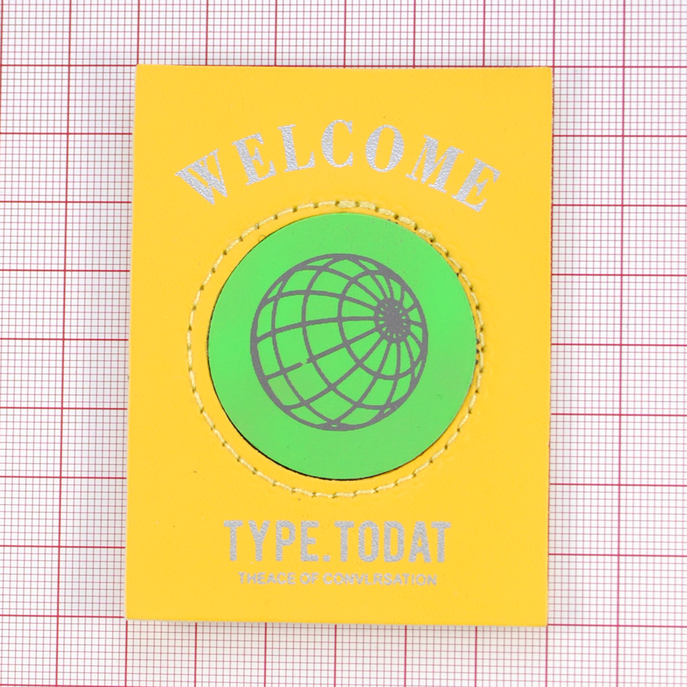 Нашивка к/з Welcome, с элементом на липучке, 8*6,5см жёлтая, сер., зел. шт. Нашивка Липучка