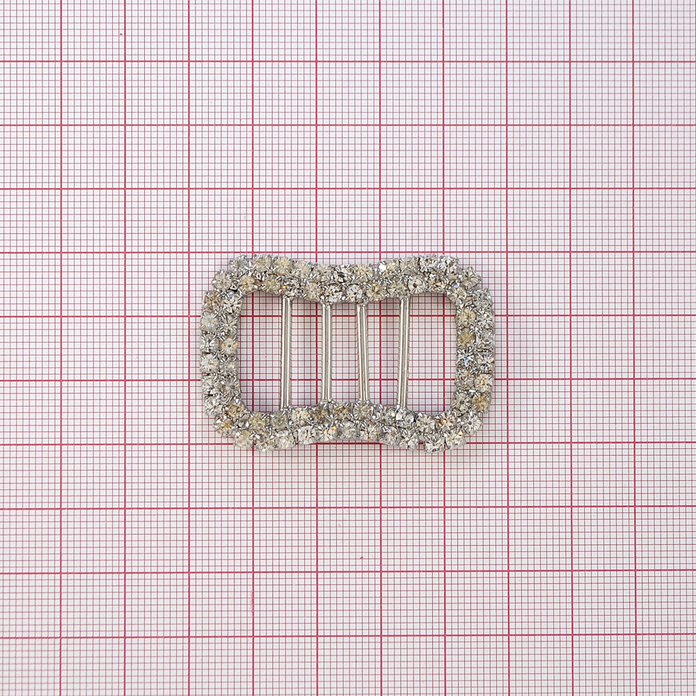 Украшение стеклянное 7079 NIK пряжка Восьмерка  4 перемычки-1,3см*2,  1,6см*2, шт. Перетяжка металл со стразами