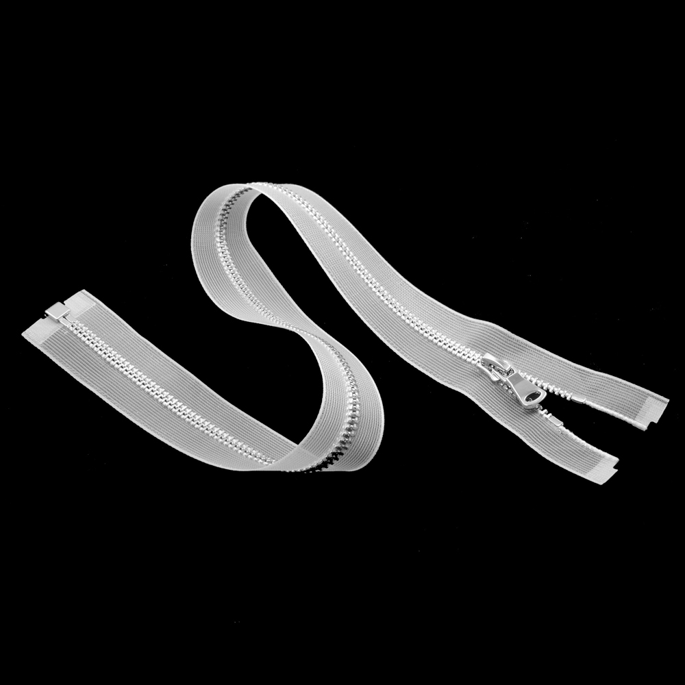 Змейка металл №5, 65см, О/Е, прозрачная и никель, шт. Змейка Металл