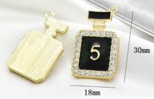 Подвеска металл со стразами 5, 1,8*3см, золото, черный, шт. Подвески