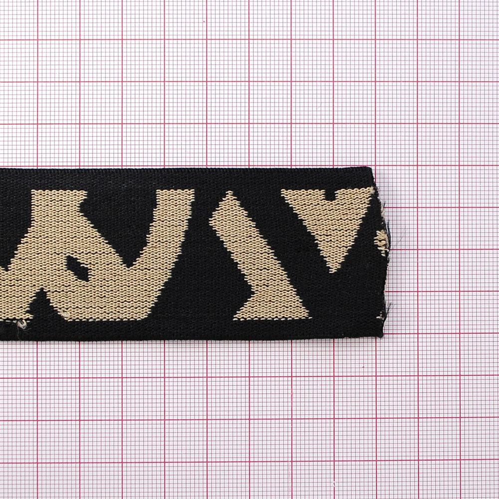 Резинка Мозаика 4см, черный, желтый, 50ярд. Резинка