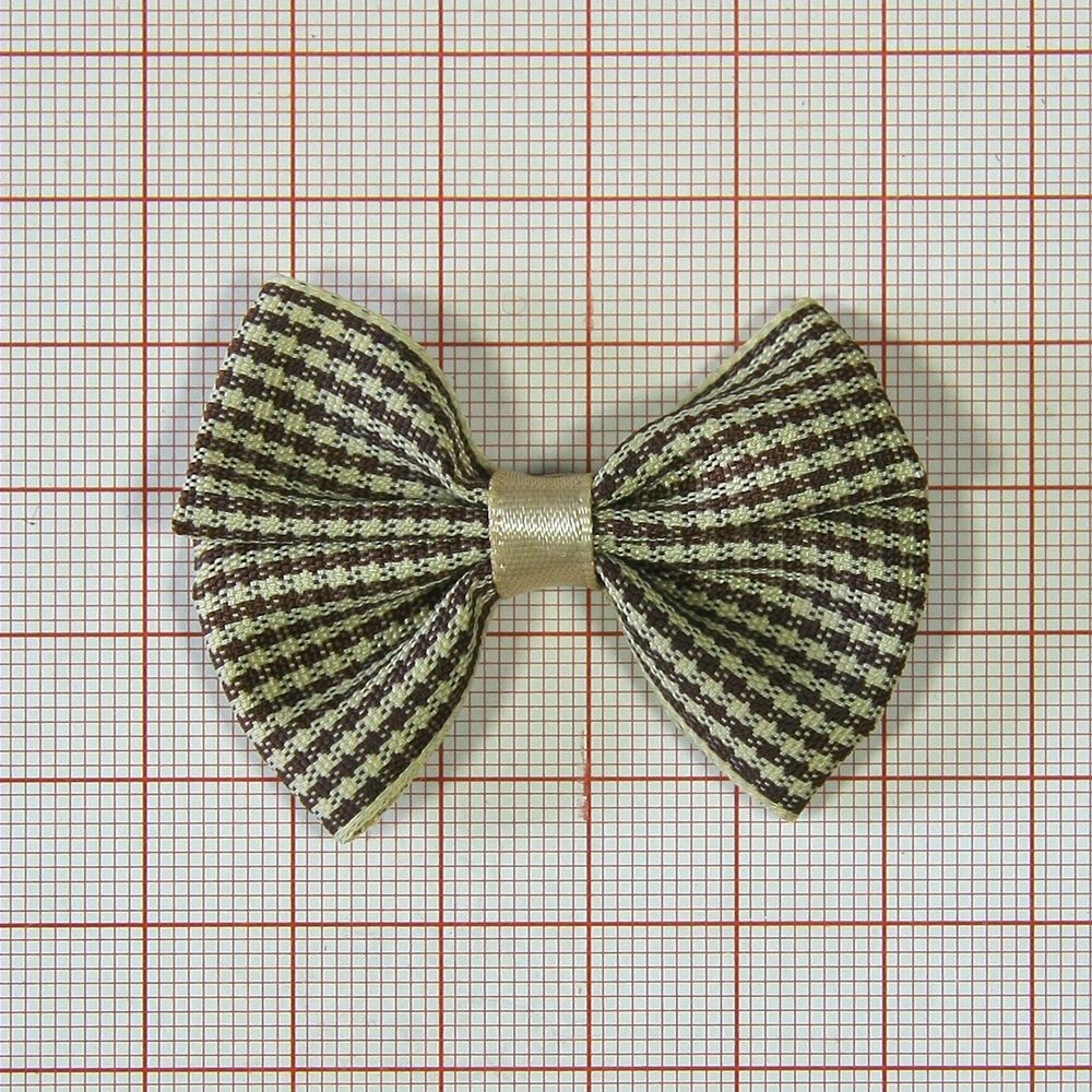 Аппликация декор обувная FF-115 беж бантик Клеточка, шт. Аппликации Пришивные Цветы Банты