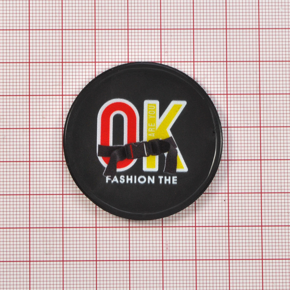 Лейба рез. и клеен.Fashion the OK.4,8*4,8см, бел.,черн., желт.кр..шт. Лейба Клеенка