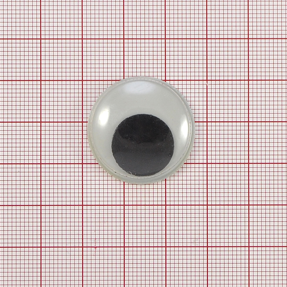 Глаз MR-26, круглый, белый, черный подвижный зрачок, 1тыс.шт. Глазики MR