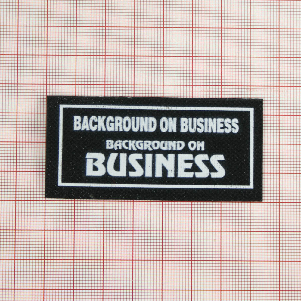 Лейба клеенка блестящая "BUSINESS" 3*7см черно-белая, шт. Лейба Клеенка