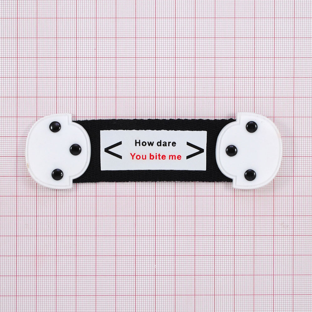 Лейба ткань, How dare, 13*4см, черный, красный, белый, шт. Лейба Ткань