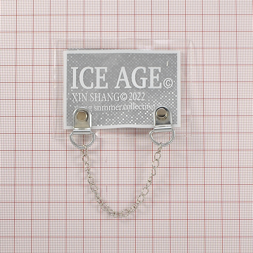 Лейба клеенка c цепочкой, ICE AGE, 6*8см, серый, белый, шт. Лейба Клеенка