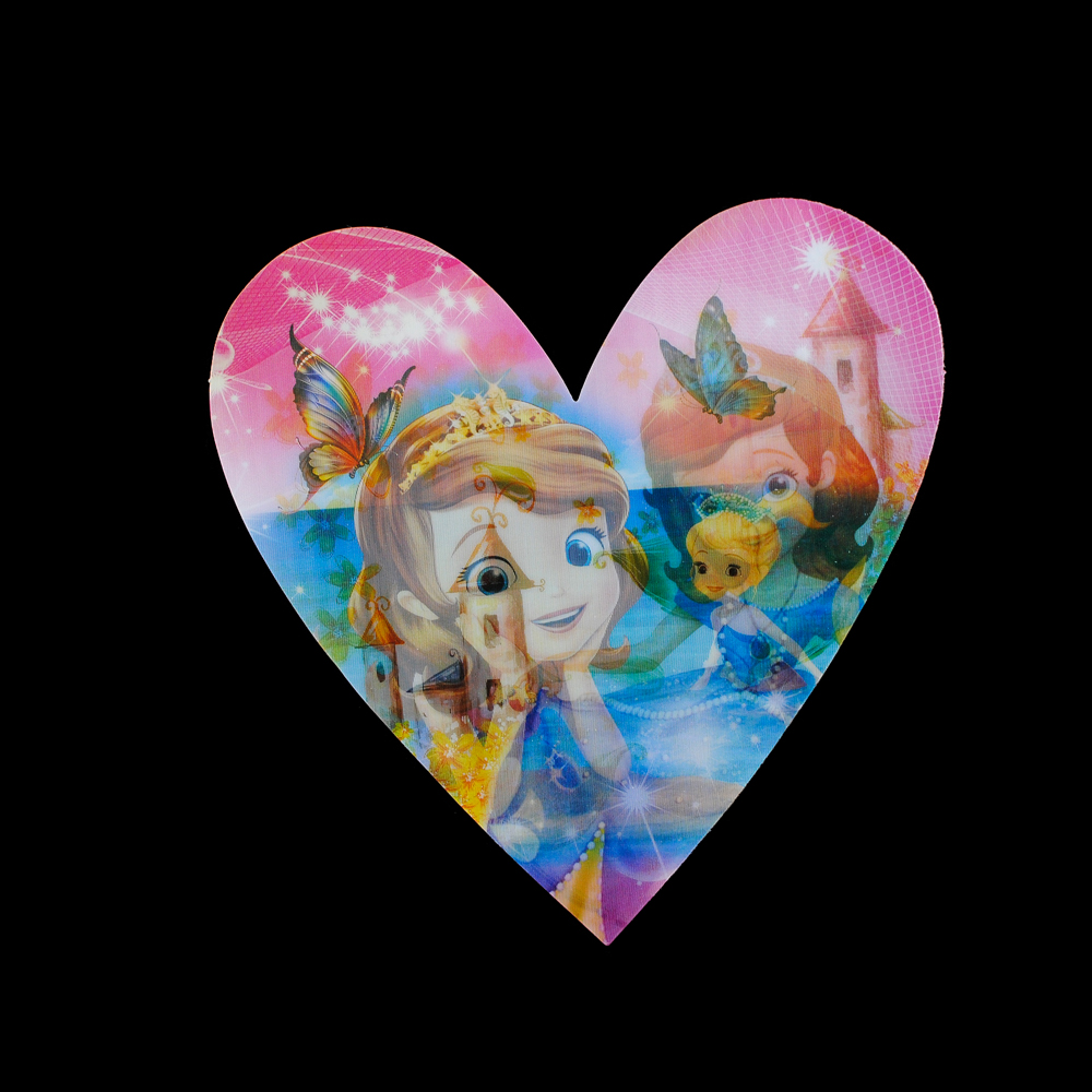 Аппликация клеенка пришивная Принцесса, 18*18,5см, 3D голограмма, белый, желтый, розовый, синий, шт. Аппликации Пришивные Резина, Силикон