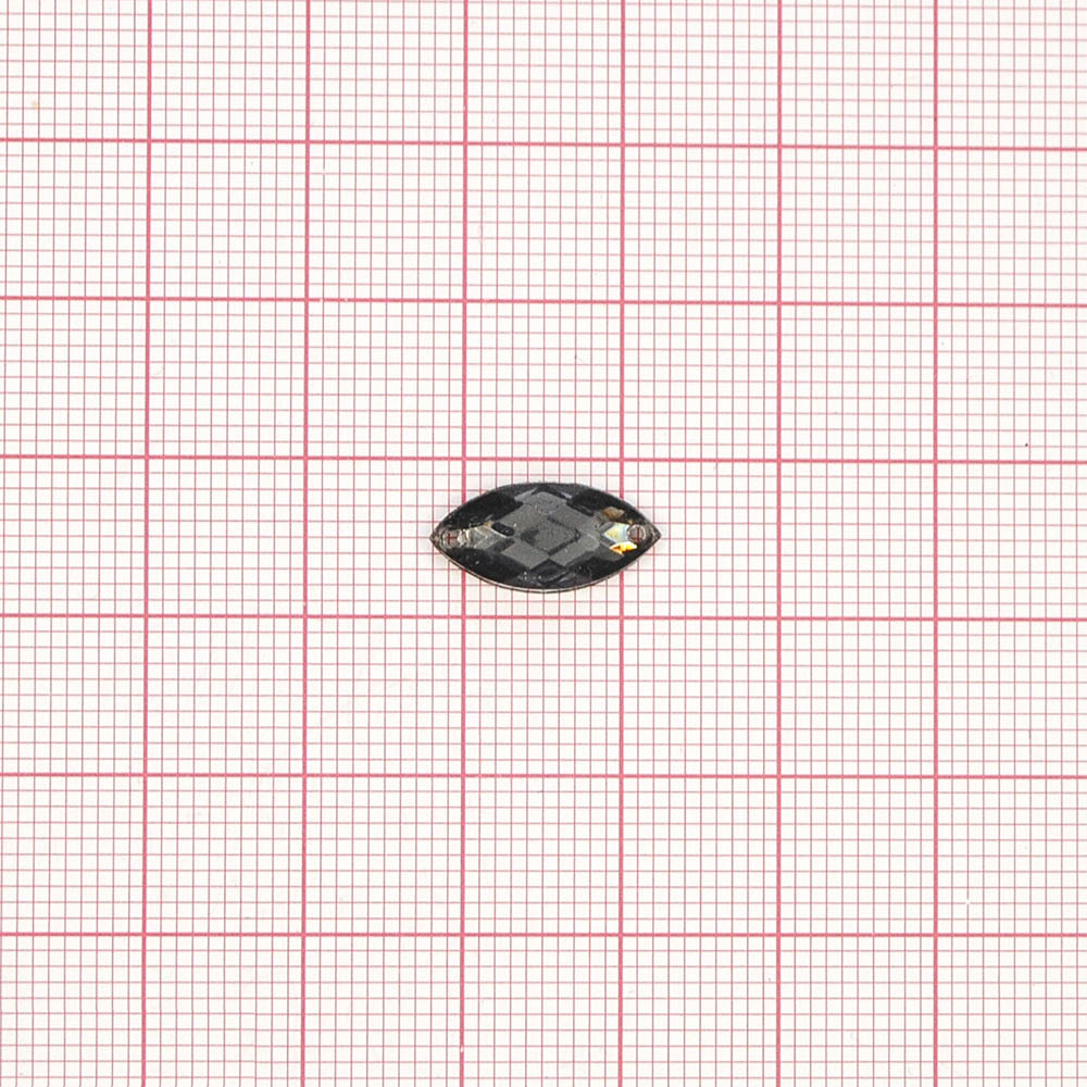 Стразы Д пришивн. глаз 7*15мм темн-серый 20, 1тыс.шт. Стразы пришивные