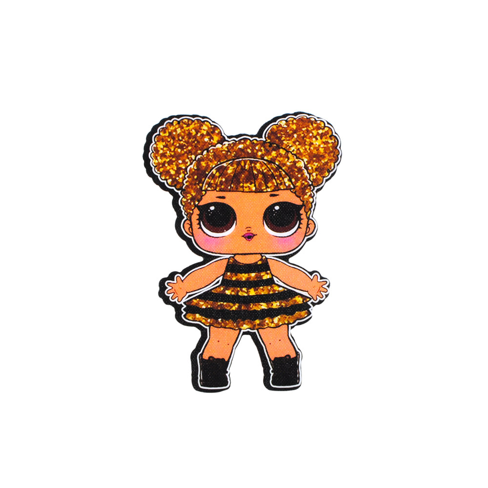 Нашивка глиттер Кукла L.O.L. (Королева Пчелка) 15.5*11см золото, шт. Нашивка Глиттер